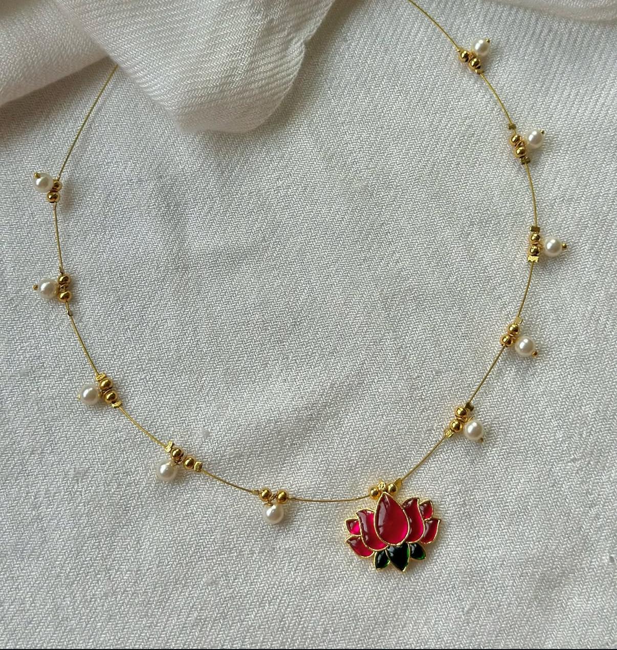 Lotus Pendant Necklace